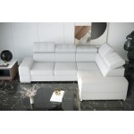Γωνιακός καναπές Fred II Eco LTHR-Leuko-Δεξιά