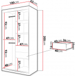 Ντουλάπα συρόμενη Jodelka-Artisan-Mauro-Μήκος: 100 εκ.