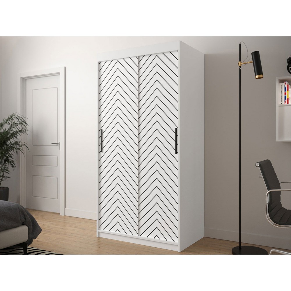 Ντουλάπα συρόμενη Jodelka-Leuko-Mauro-Μήκος: 100 εκ.