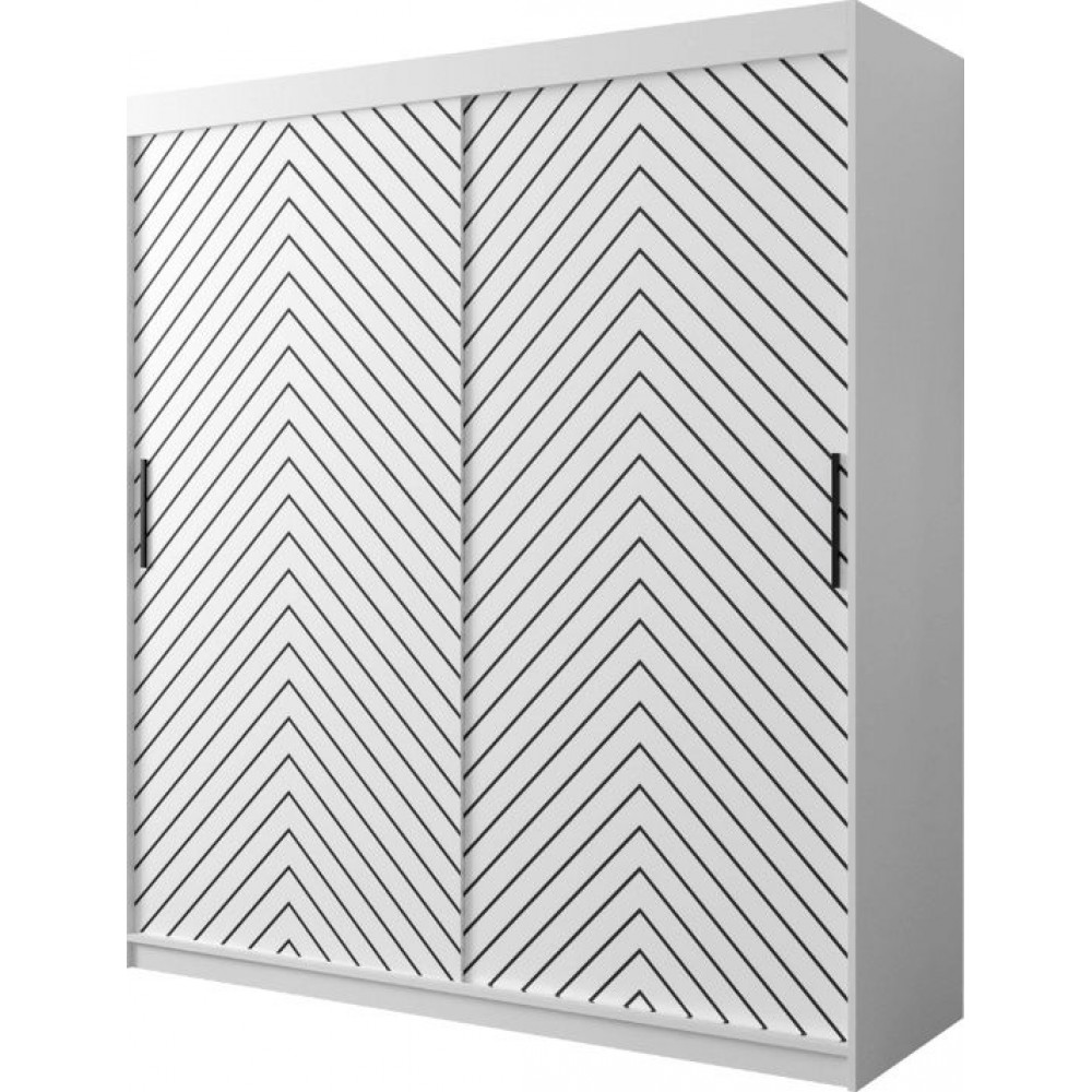 Ντουλάπα συρόμενη Jodelka-Leuko-Mauro-Μήκος: 180 εκ.