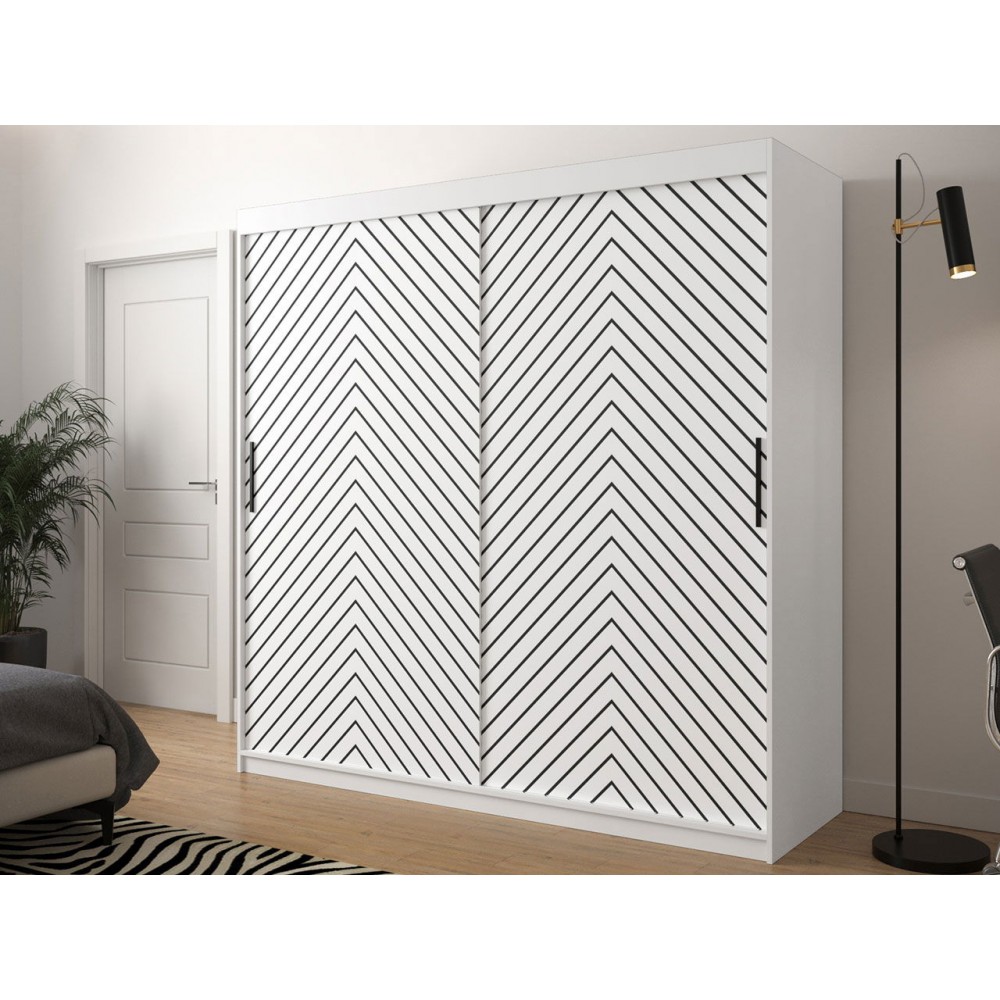 Ντουλάπα συρόμενη Jodelka-Leuko-Mauro-Μήκος: 180 εκ.