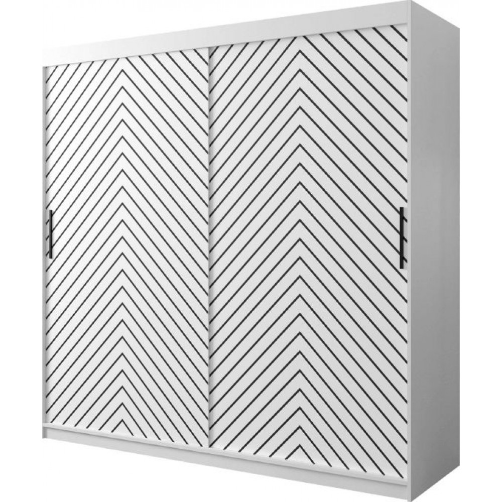 Ντουλάπα συρόμενη Jodelka-Leuko-Mauro-Μήκος: 200 εκ.