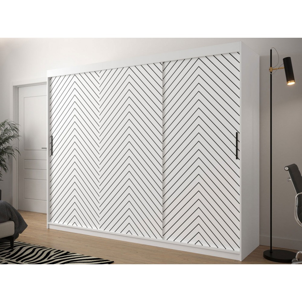 Ντουλάπα συρόμενη Jodelka-Leuko-Mauro-Μήκος: 250 εκ.