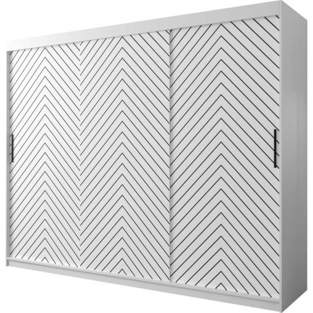 Ντουλάπα συρόμενη Jodelka-Leuko-Mauro-Μήκος: 250 εκ.