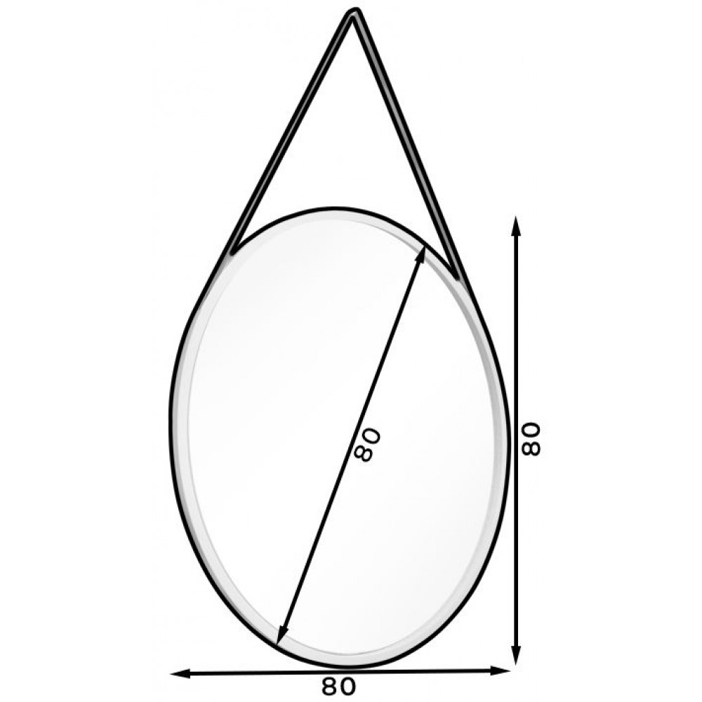 Καθρέπτης Grace II-Leuko-Διάμετρος 80εκ
