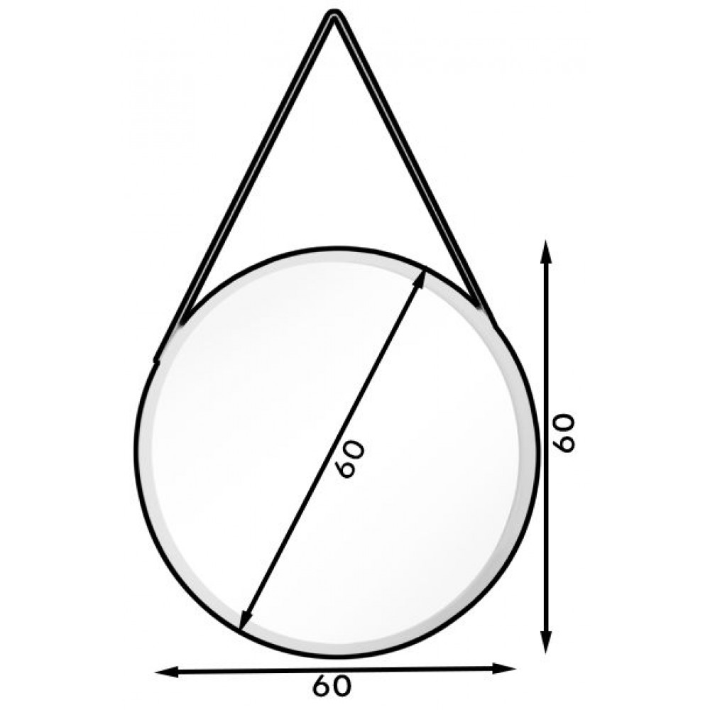 Καθρέπτης Grace III-Leuko-Διάμετρος: 60 εκ.