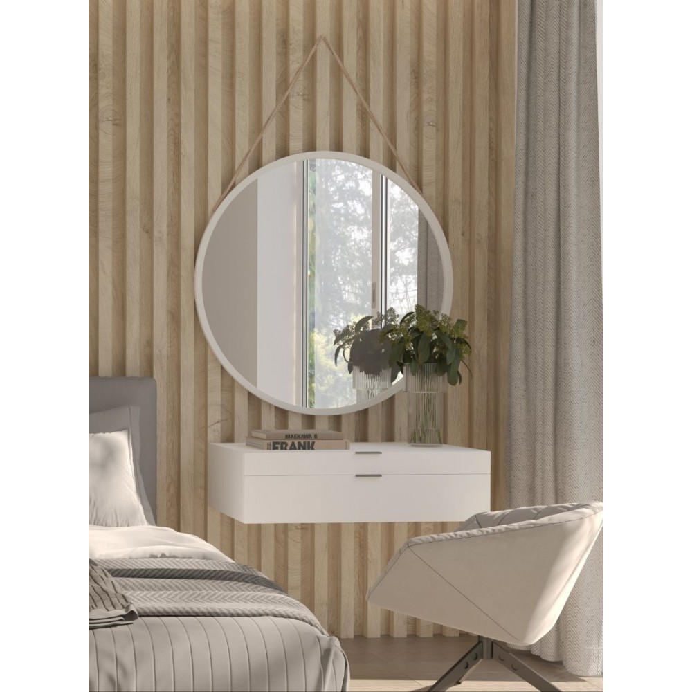 Καθρέπτης Grace III-Leuko-Διάμετρος 80εκ