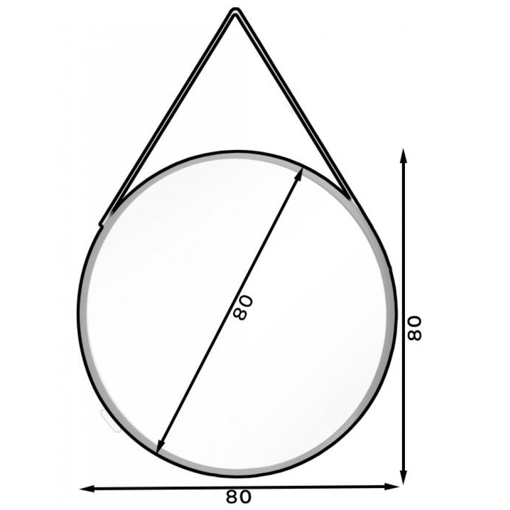 Καθρέπτης Grace III-Leuko-Διάμετρος 80εκ