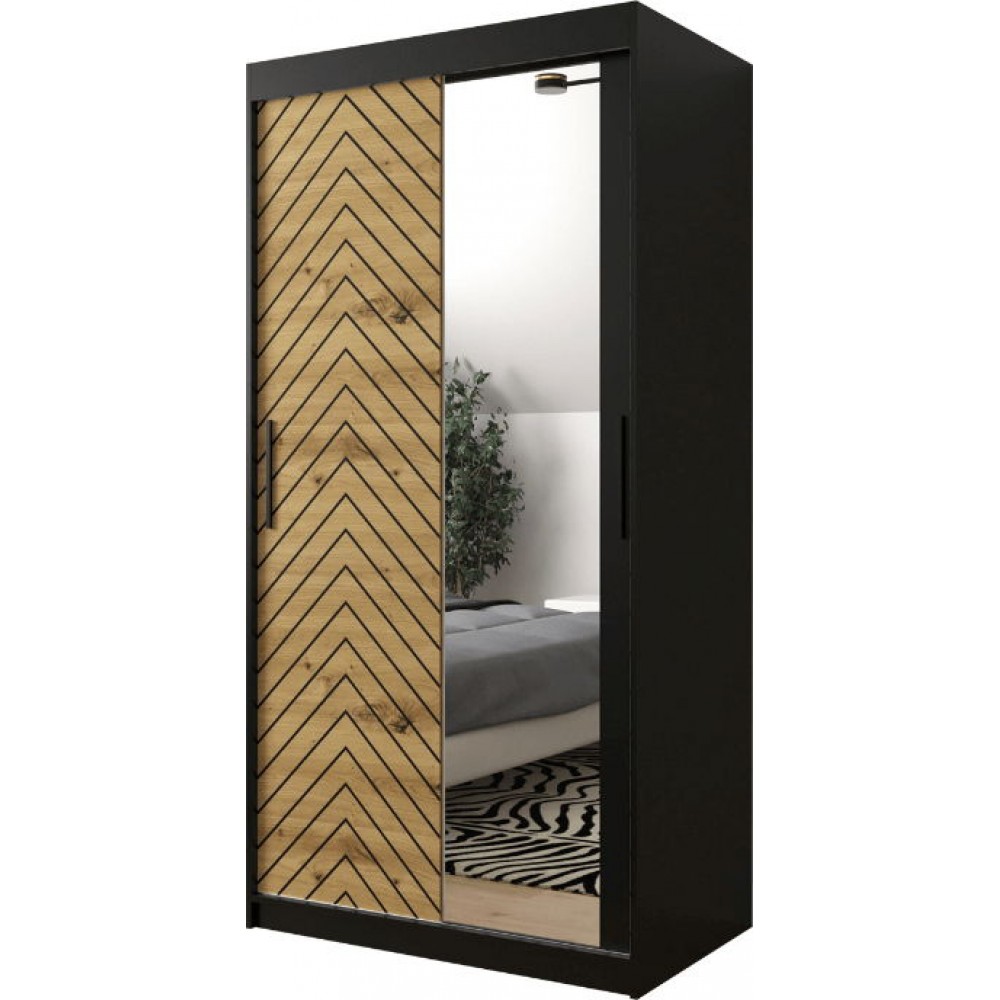 Ντουλάπα συρόμενη Jodelka με καθρέφτη-Mauro-Artisan-Μήκος: 100 εκ.