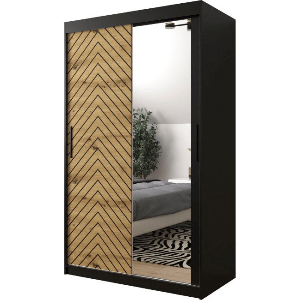 Ντουλάπα συρόμενη Jodelka με καθρέφτη-Mauro-Artisan--Μήκος: 120 εκ.