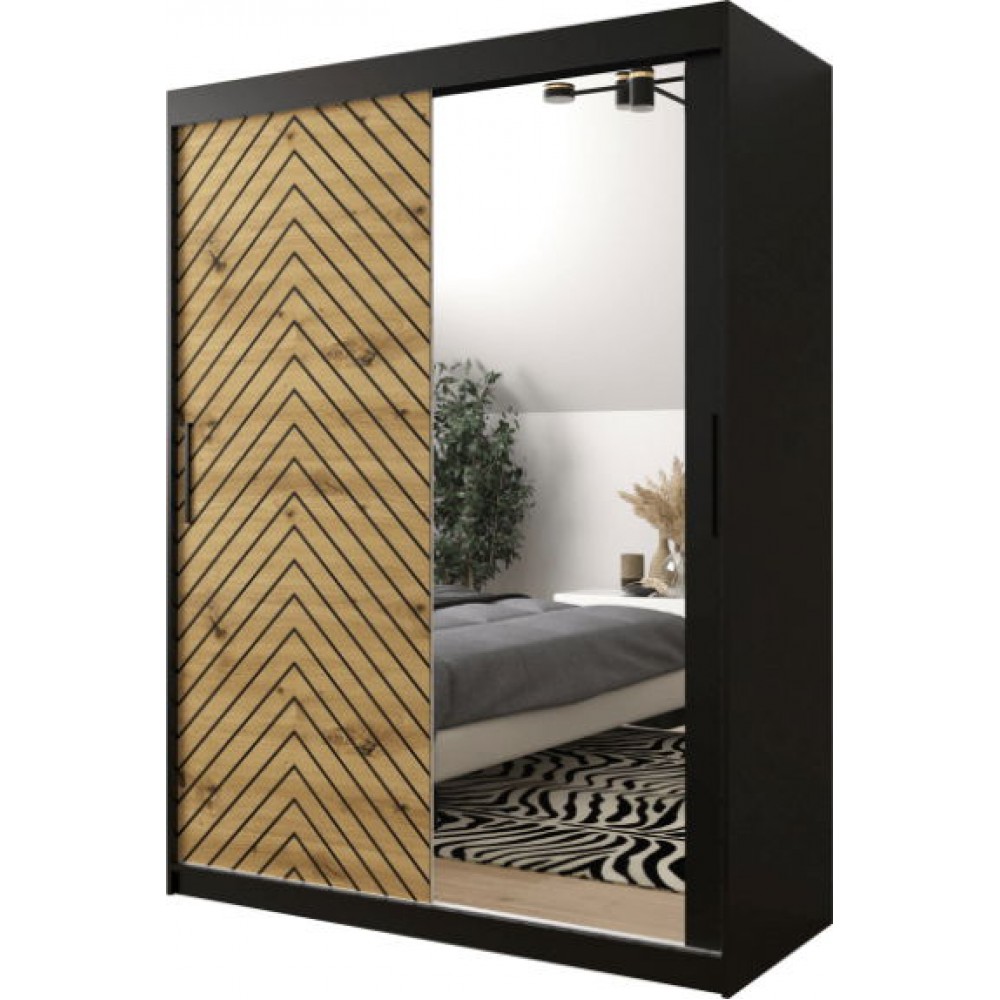 Ντουλάπα συρόμενη Jodelka με καθρέφτη-Mauro-Artisan-Μήκος: 150 εκ.