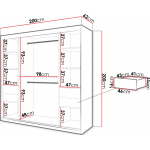 Ντουλάπα συρόμενη Jodelka με καθρέφτη-Mauro-Artisan-Μήκος: 200 εκ.