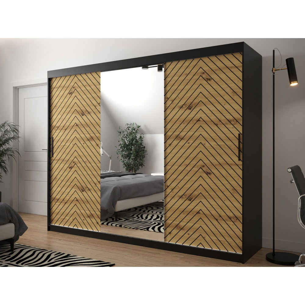 Ντουλάπα συρόμενη Jodelka με καθρέφτη-Mauro-Artisan-Μήκος: 250 εκ.