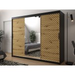 Ντουλάπα συρόμενη Jodelka με καθρέφτη-Mauro-Artisan-Μήκος: 250 εκ.