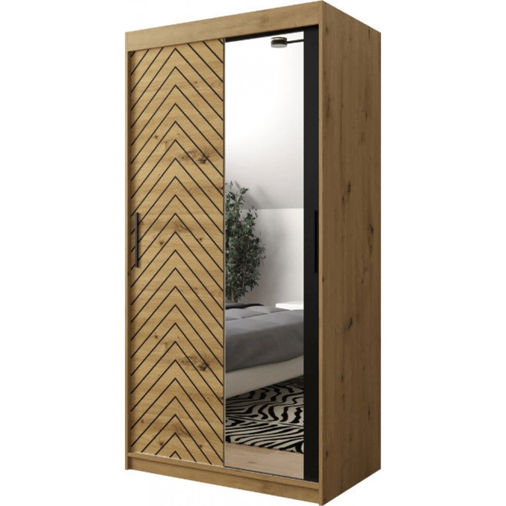 Ντουλάπα συρόμενη Jodelka με καθρέφτη-Artisan-Mauro-Μήκος: 100 εκ.