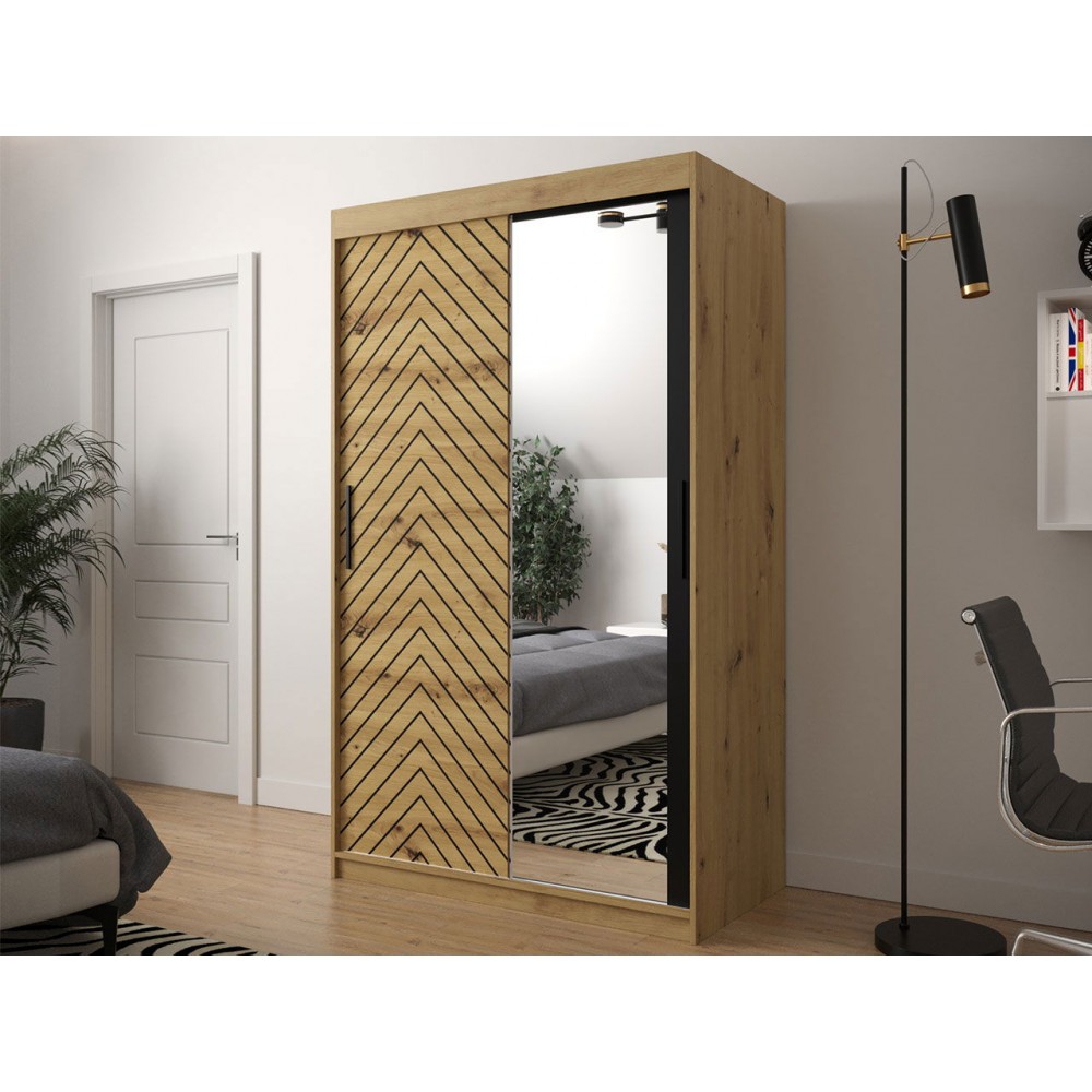 Ντουλάπα συρόμενη Jodelka με καθρέφτη-Artisan-Mauro--Μήκος: 120 εκ.