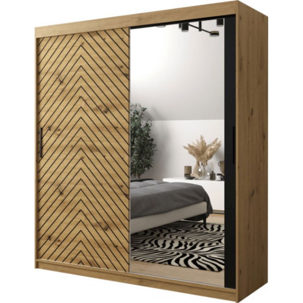 Ντουλάπα συρόμενη Jodelka με καθρέφτη-Artisan-Mauro--Μήκος: 180 εκ.