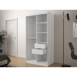 Ντουλάπα συρόμενη Jodelka με καθρέφτη-Leuko-Mauro-Μήκος: 100 εκ.