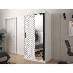 Ντουλάπα συρόμενη Jodelka με καθρέφτη-Leuko-Mauro-Μήκος: 100 εκ.