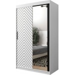 Ντουλάπα συρόμενη Jodelka με καθρέφτη-Leuko-Mauro--Μήκος: 120 εκ.