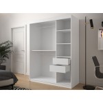 Ντουλάπα συρόμενη Jodelka με καθρέφτη-Leuko-Mauro-Μήκος: 150 εκ.