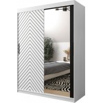 Ντουλάπα συρόμενη Jodelka με καθρέφτη-Leuko-Mauro-Μήκος: 150 εκ.