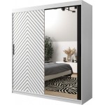 Ντουλάπα συρόμενη Jodelka με καθρέφτη-Leuko-Mauro--Μήκος: 180 εκ.