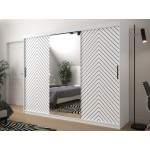 Ντουλάπα συρόμενη Jodelka με καθρέφτη-Leuko-Mauro-Μήκος: 250 εκ.