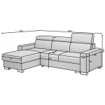 Γωνιακός Καναπές Fraseri-Gkri Skouro-Αριστερή