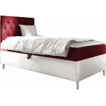 Επενδυμένο κρεβάτι Junior Filip I-Kokkino-Μήκος: 100 εκ.-Aristera