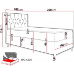 Επενδυμένο κρεβάτι Junior Filip I-Kokkino-Μήκος: 100 εκ.-Deksia