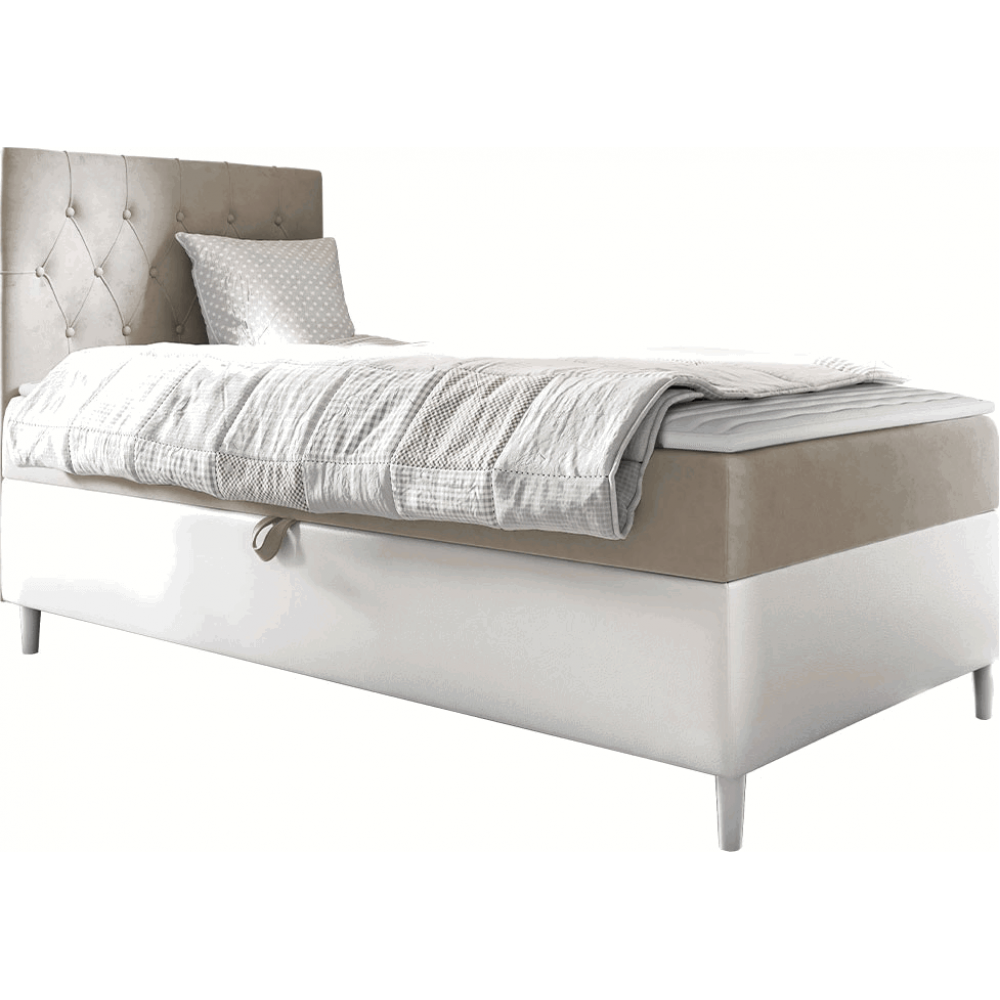 Επενδυμένο κρεβάτι Junior Filip I-Mpez-Μήκος: 100 εκ.-Aristera