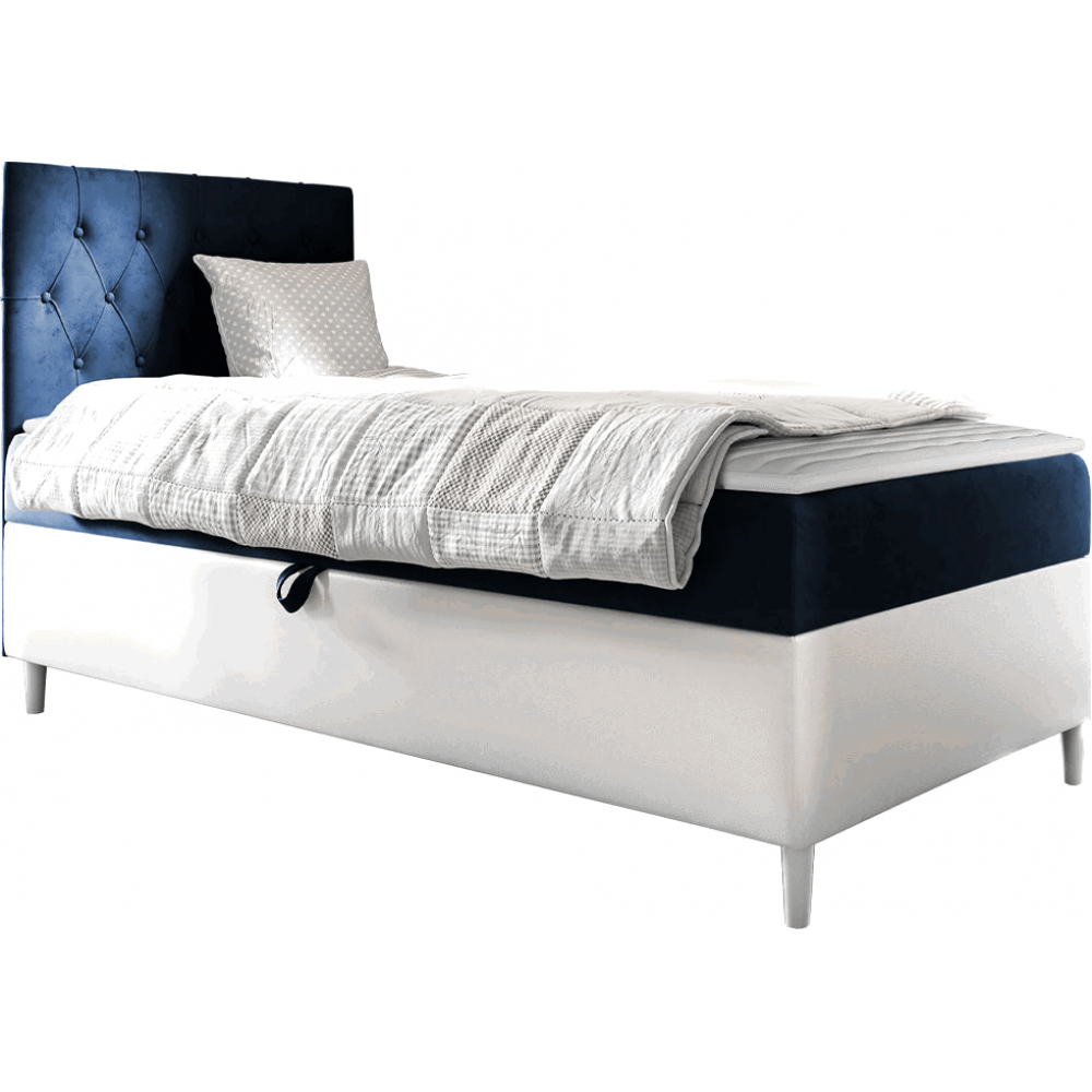 Επενδυμένο κρεβάτι Junior Filip I-Mple Skouro-Μήκος: 100 εκ.-Aristera