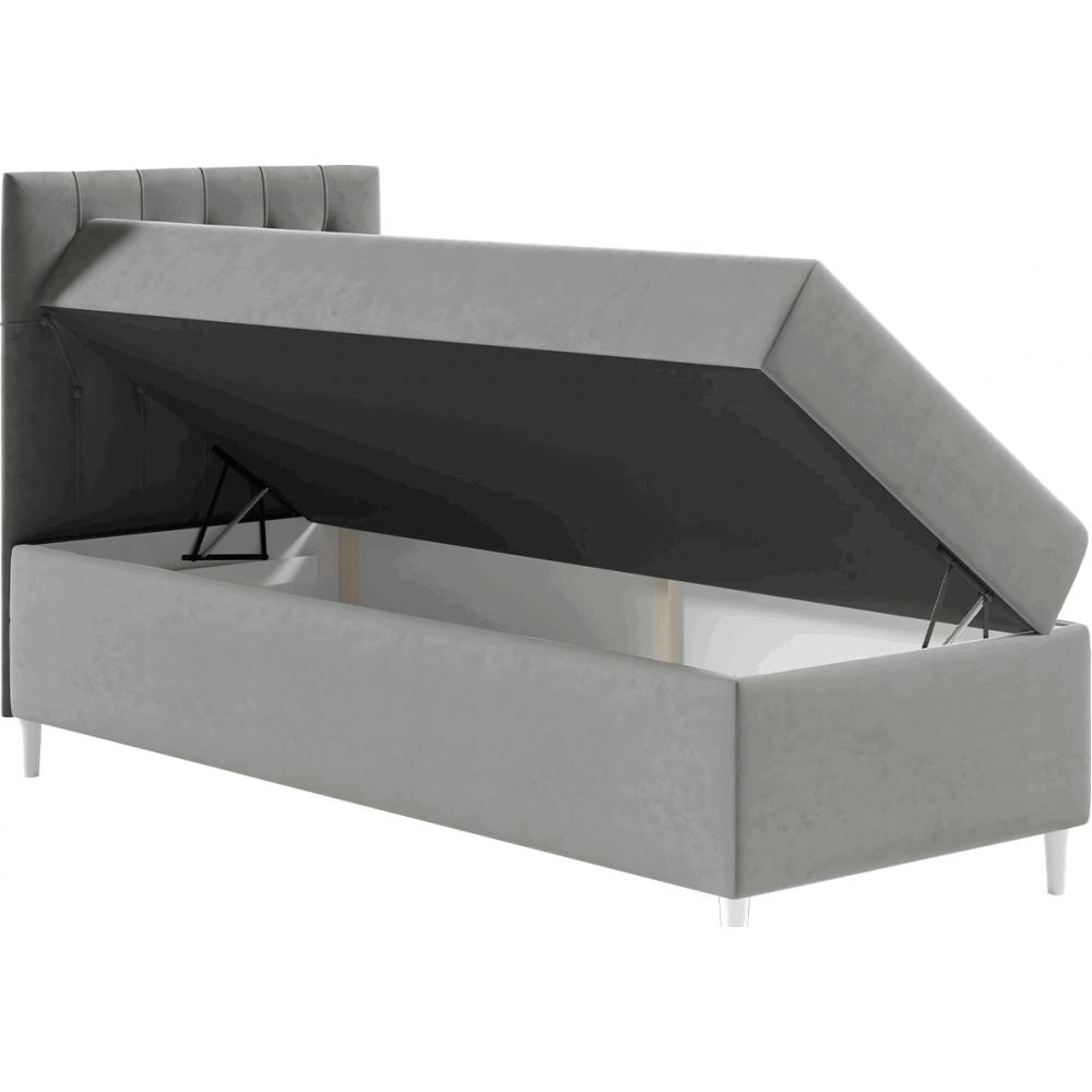 Επενδυμένο κρεβάτι Junior Filip I-Gkri-Μήκος: 90 εκ.-Aristera