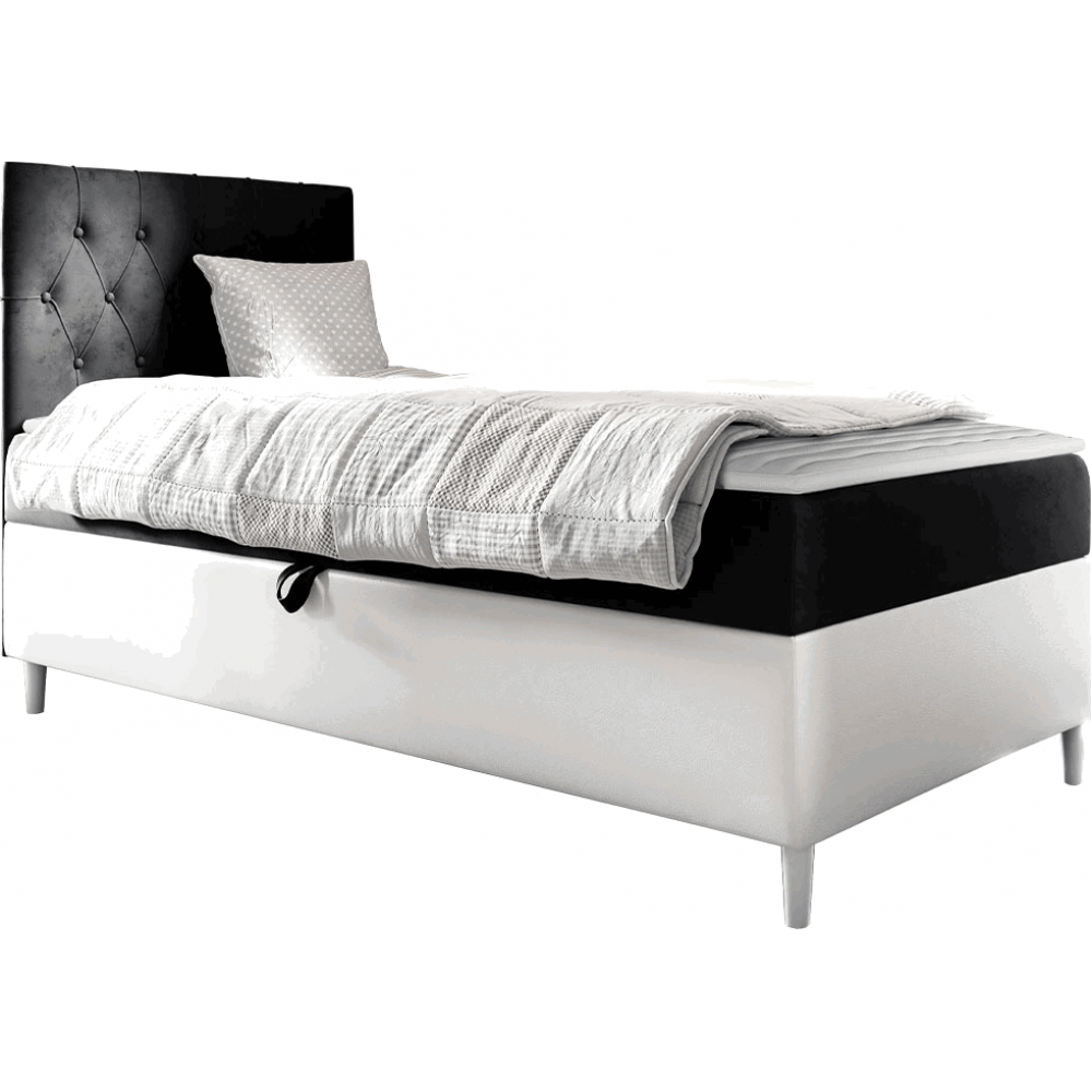 Επενδυμένο κρεβάτι Junior Filip I-Mauro-Μήκος: 100 εκ.-Aristera