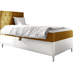 Επενδυμένο κρεβάτι Junior Filip I-Portokali-Μήκος: 90 εκ.-Deksia