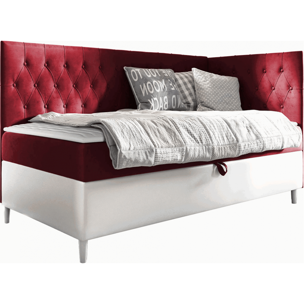 Καναπές κρεβάτι Junior Filip III-Kokkino-Μήκος: 100 εκ.-Deksia