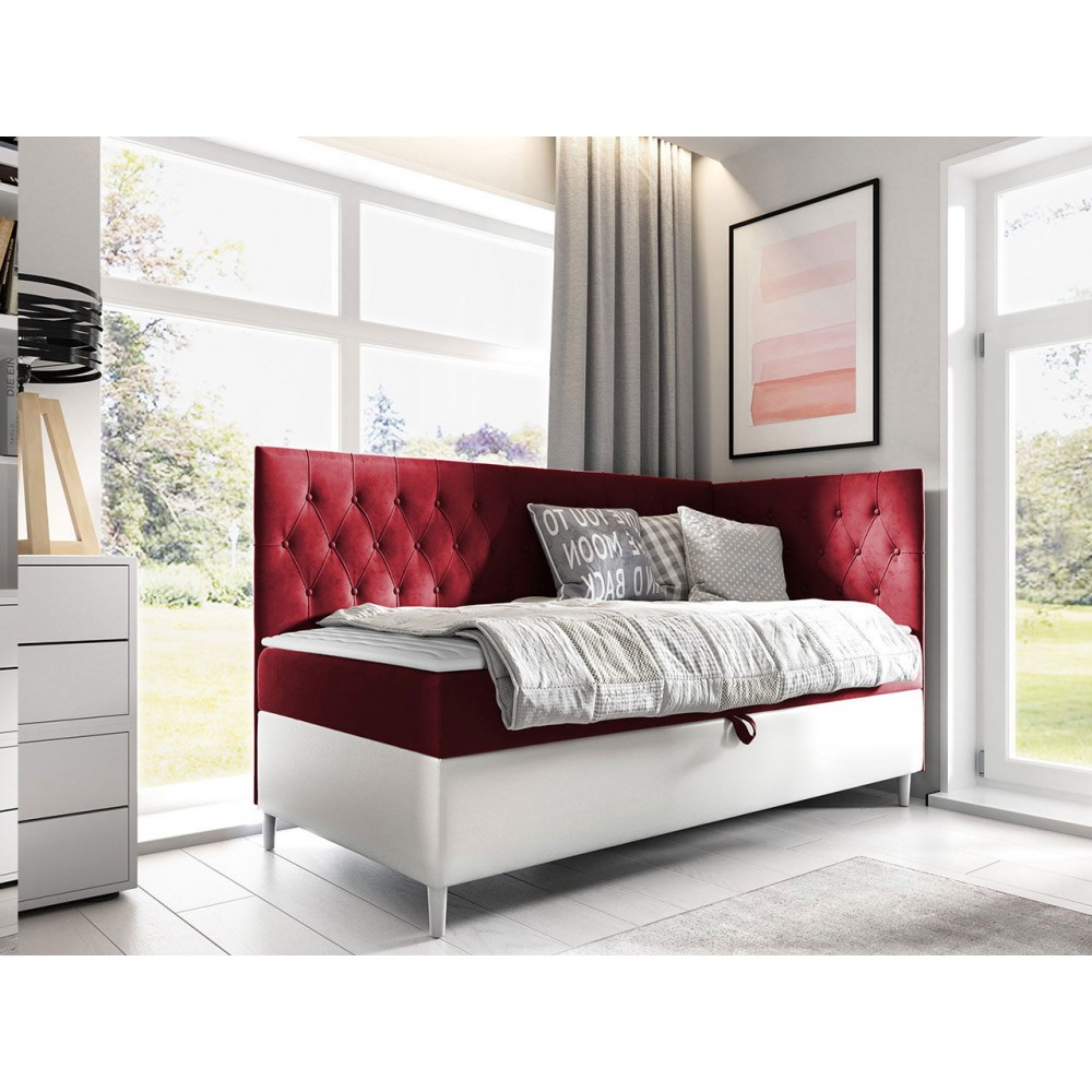 Καναπές κρεβάτι Junior Filip III-Kokkino-Μήκος: 100 εκ.-Deksia