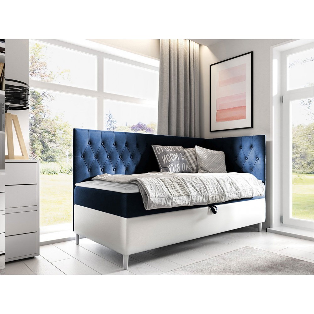 Καναπές κρεβάτι Junior Filip III-Mple Skouro-Μήκος: 90 εκ.-Deksia