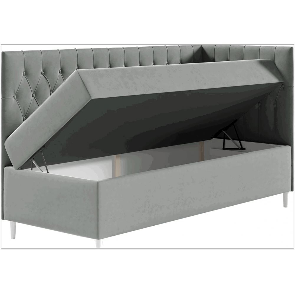 Καναπές κρεβάτι Junior Filip III-Mple Skouro-Μήκος: 100 εκ.-Deksia