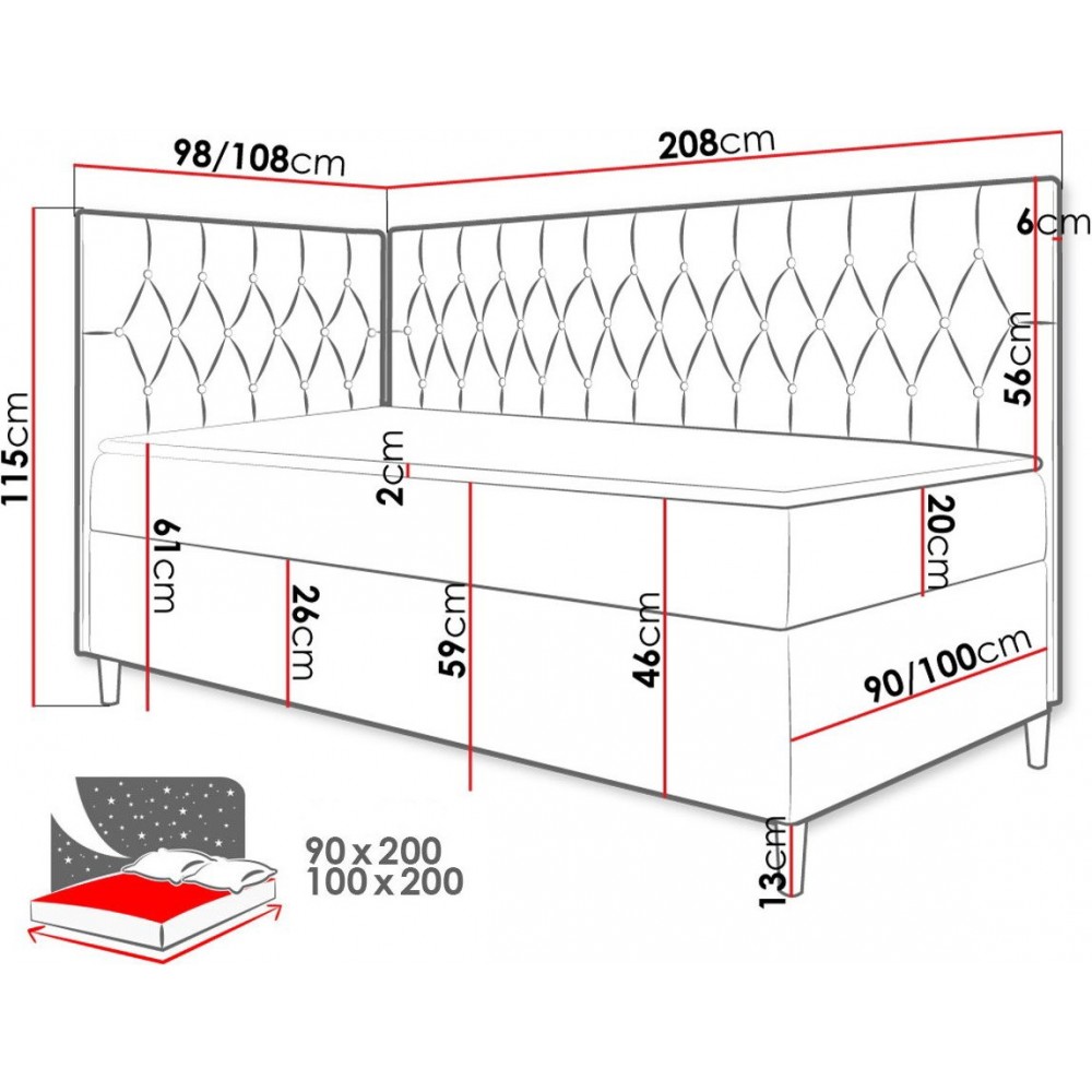 Καναπές κρεβάτι Junior Filip III 208x98x115