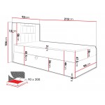 Επενδυμένο κρεβάτι Junior Gold I-Gkri-90 x 200-Deksia
