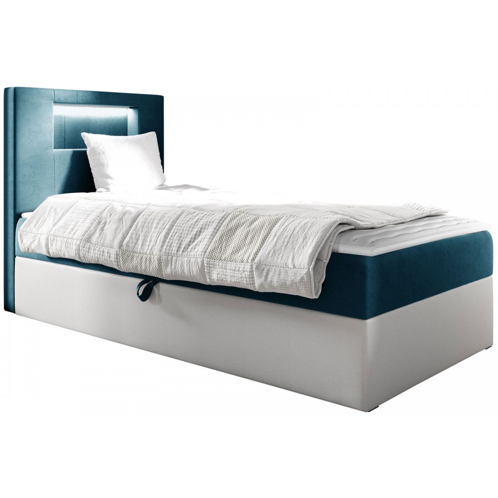 Επενδυμένο κρεβάτι Junior Gold I-Petrol-100 x 200-Deksia