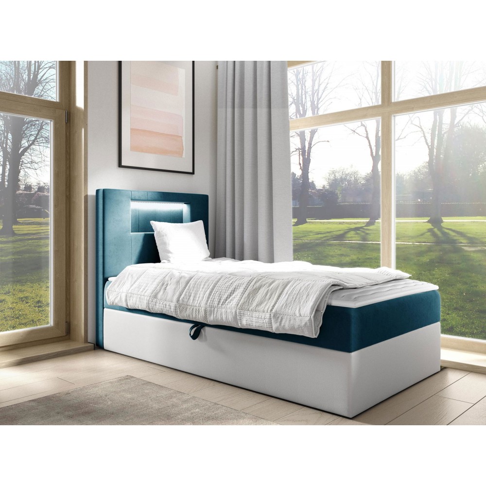 Επενδυμένο κρεβάτι Junior Gold I-Petrol-90 x 200-Aristera