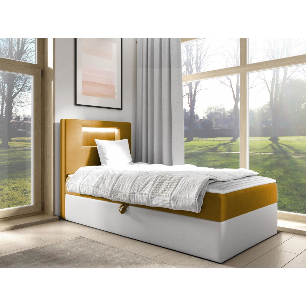 Επενδυμένο κρεβάτι Junior Gold I-Portokali-100 x 200-Aristera