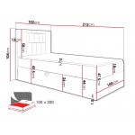 Επενδυμένο κρεβάτι Junior Gold I 212x92x115
