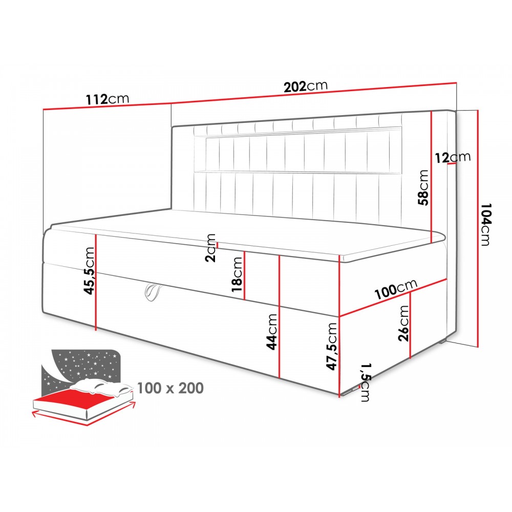 Καναπές κρεβάτι Junior Gold II 202x102x115