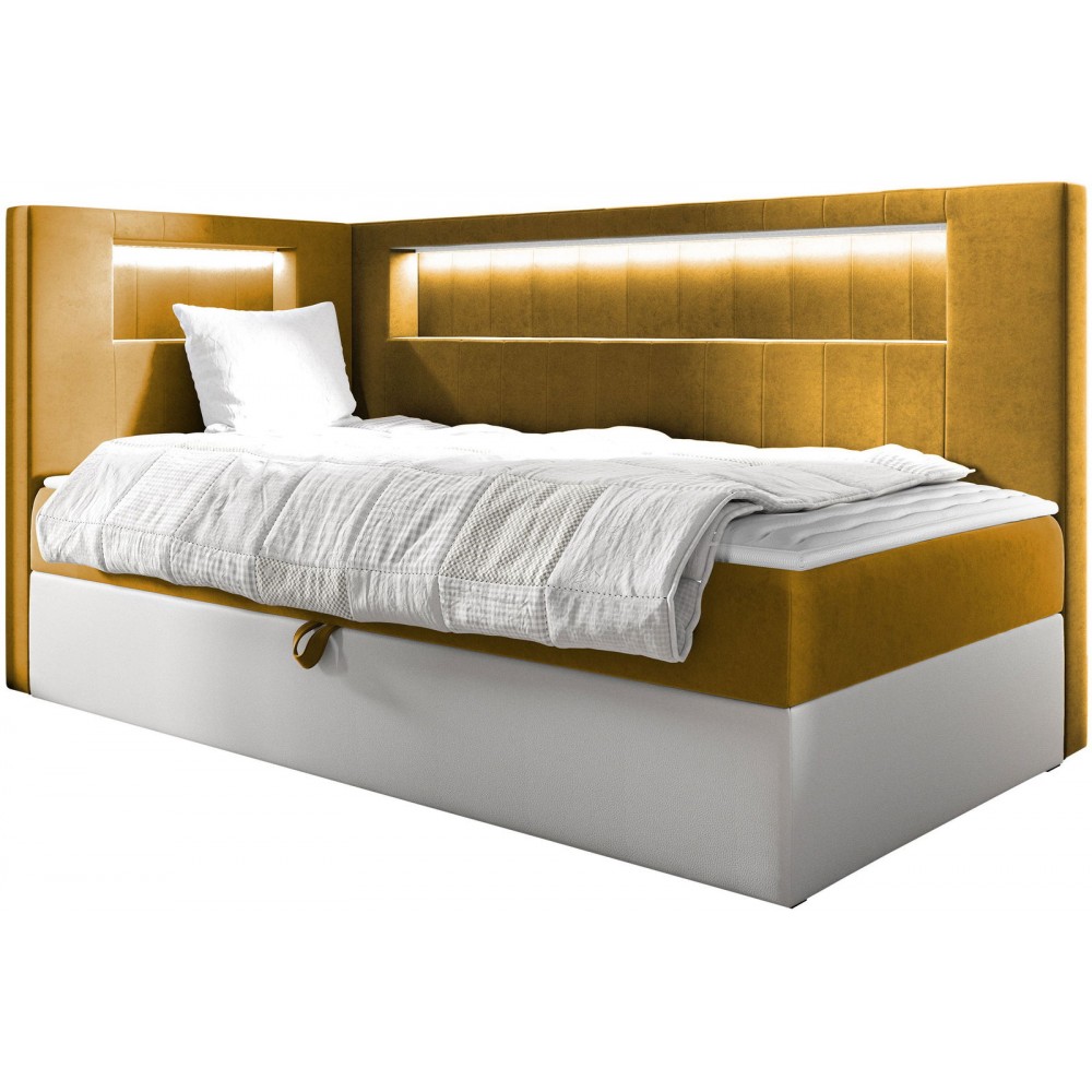 Καναπές κρεβάτι Junior Gold III-Portokali-90 x 200-Aristera