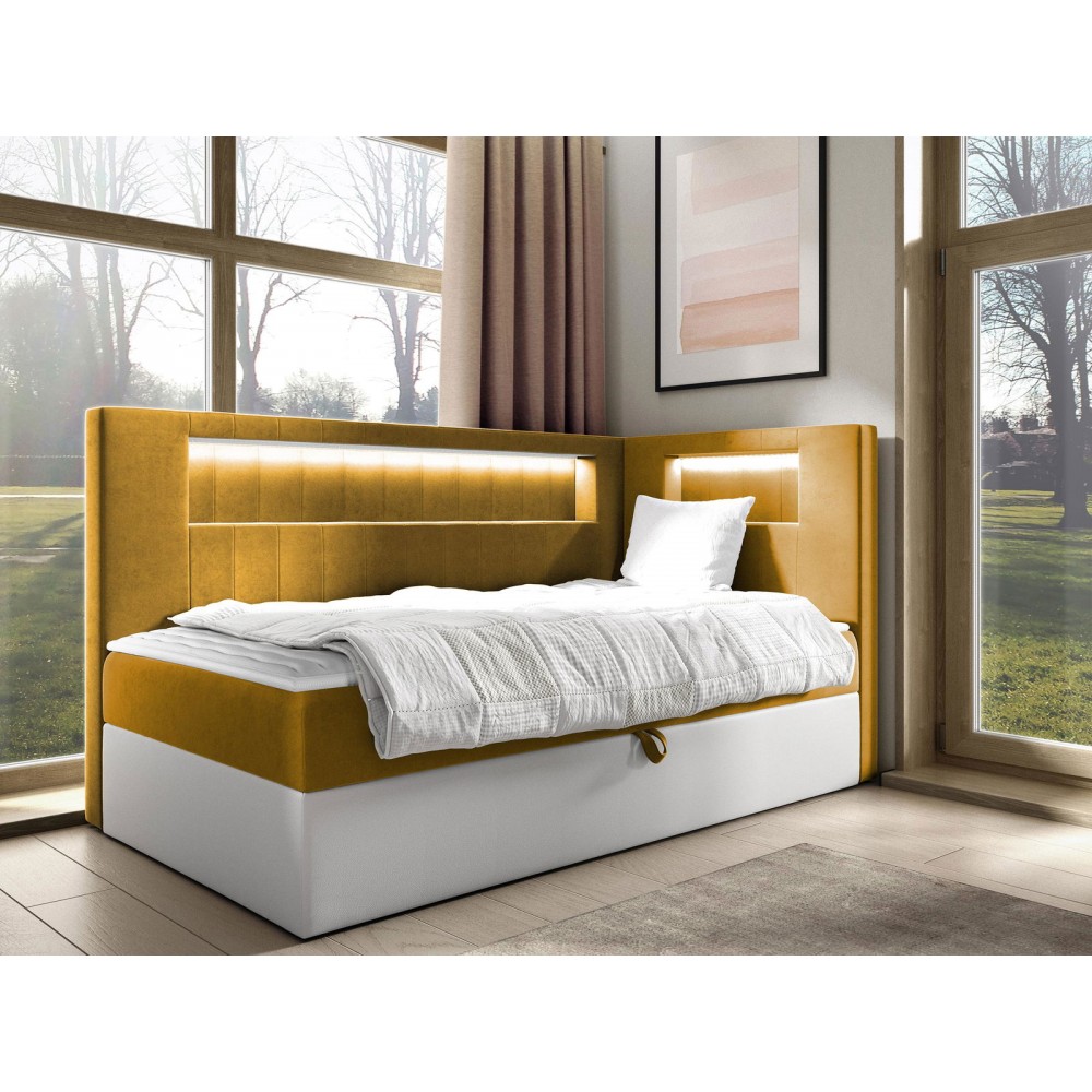 Καναπές κρεβάτι Junior Gold III-Portokali-90 x 200-Deksia