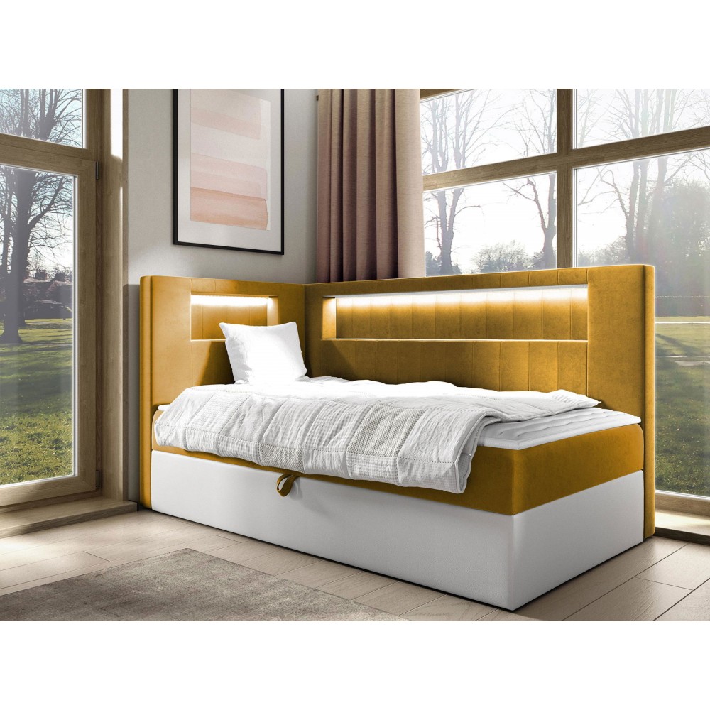 Καναπές κρεβάτι Junior Gold III-Portokali-100 x 200-Aristera